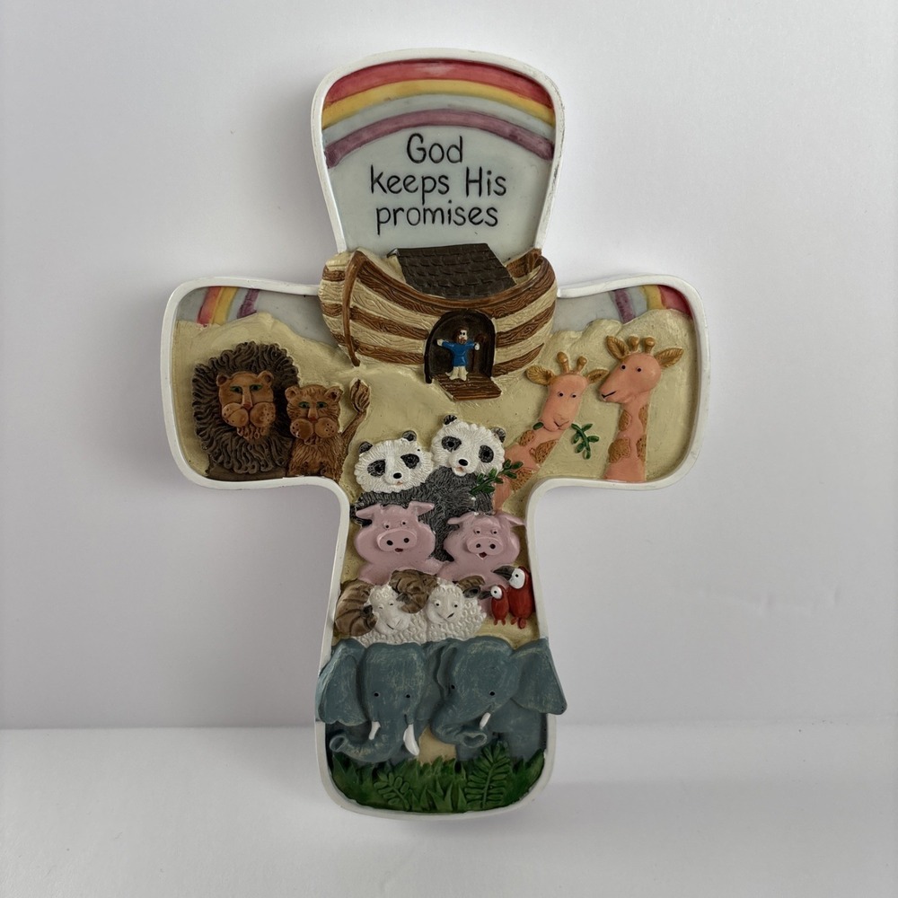 Noahs Ark Childs Cross God Keeps Promises Animals Nursery Wall Decor Abbey Press